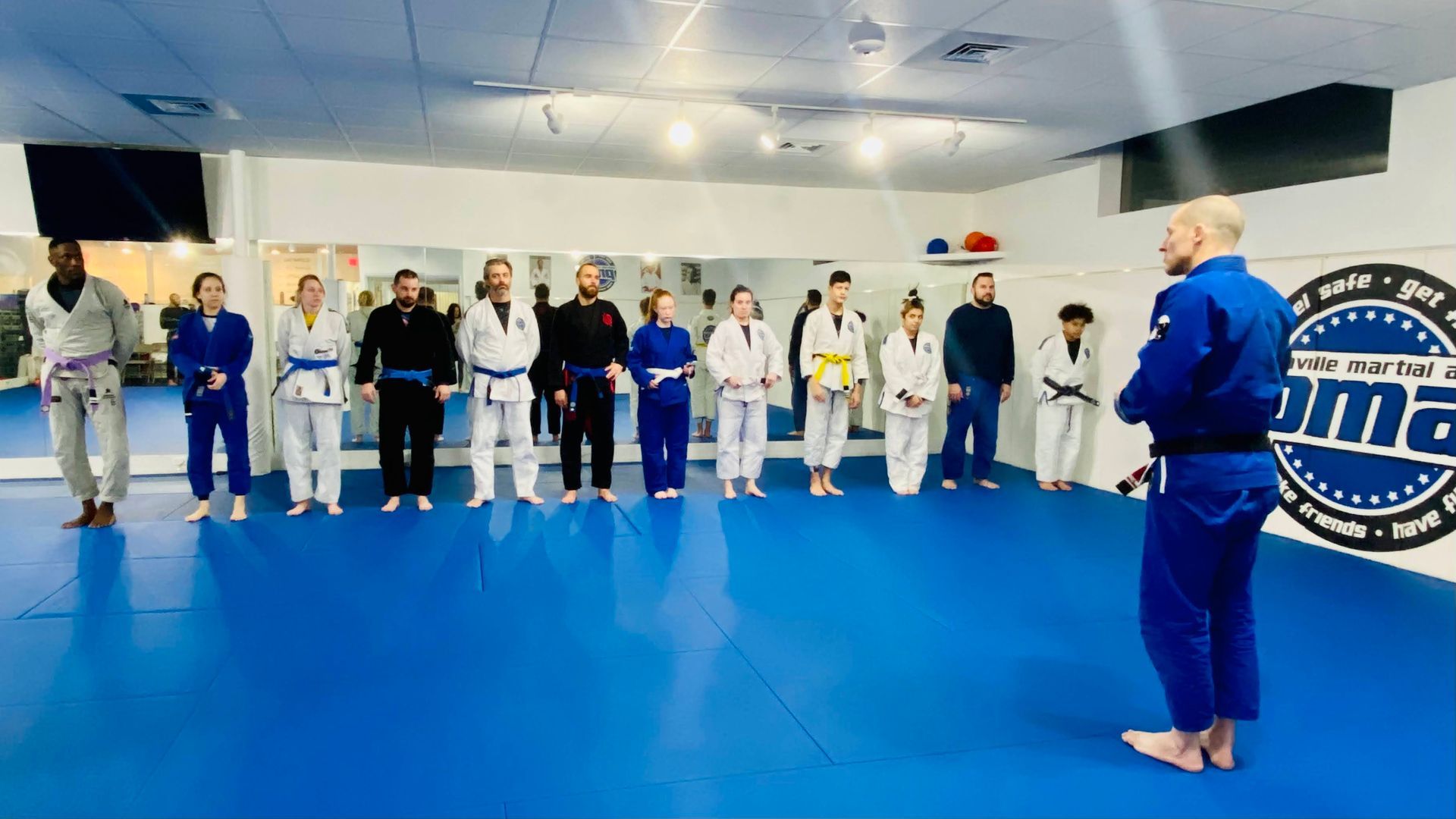 Students practice focused drills at Plainville Martial Arts in Plainville, CT, building discipline.