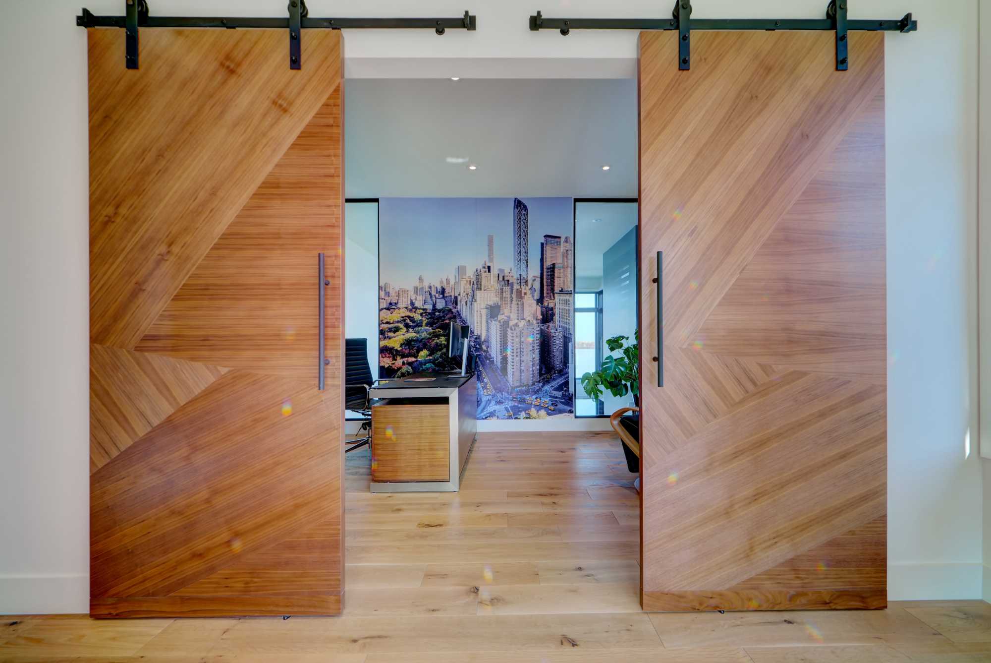 custom interior hanging wood doors