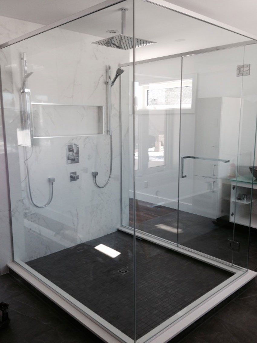 large double glassed enclosed shower