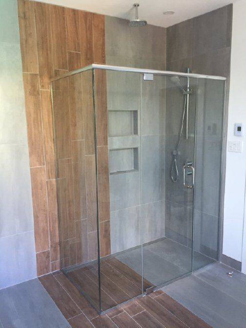 modern glass with transparent shower  chamber