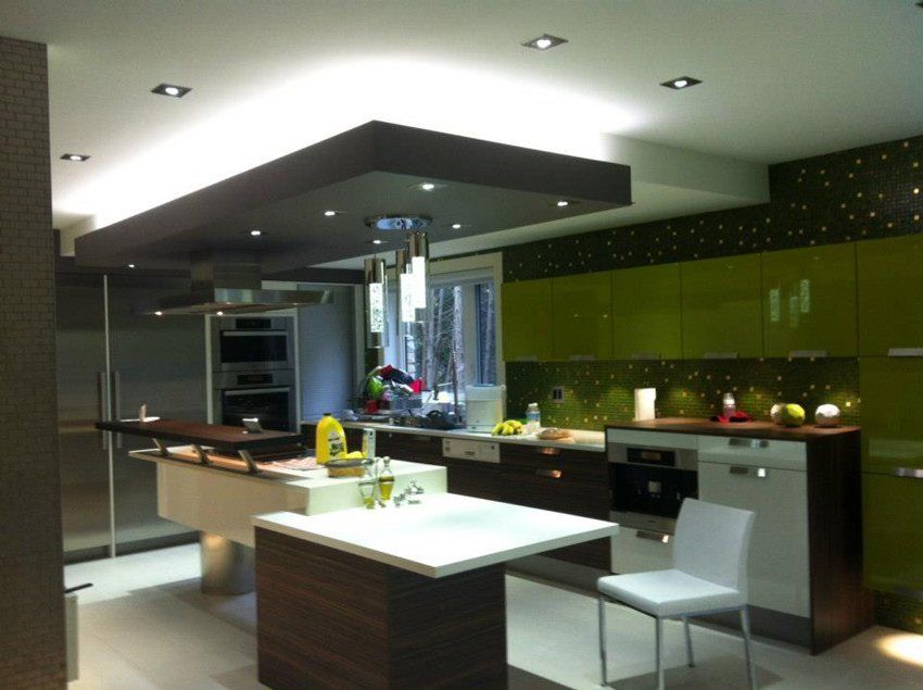 cuisine moderne avec armoires vertes