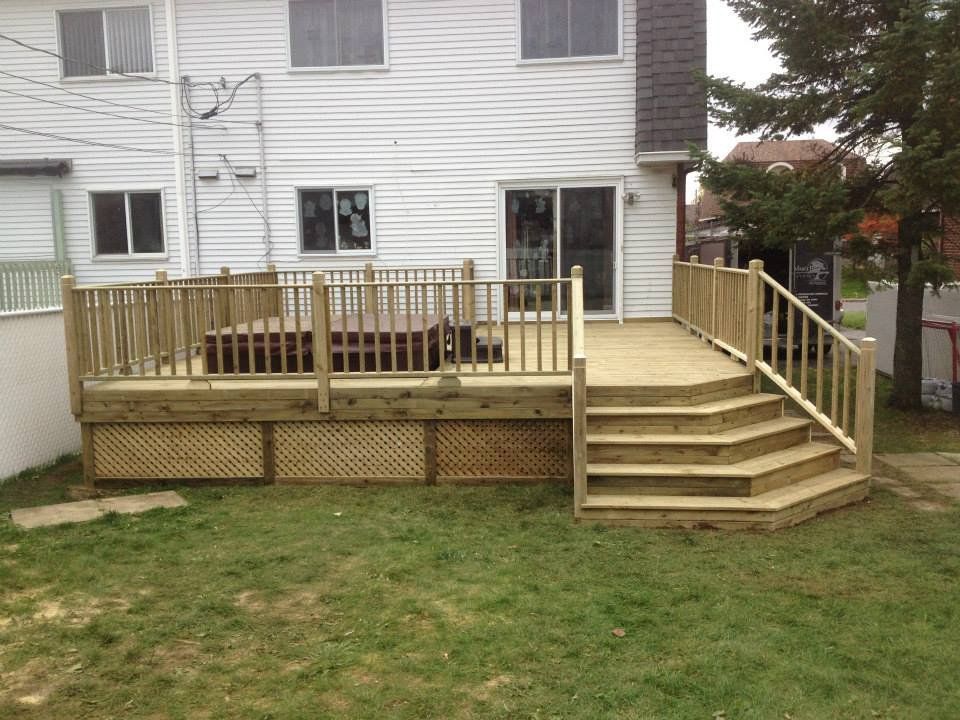 natural untreated wood patio
