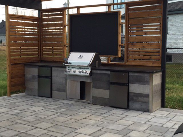 outdoor kitchen with barbecue