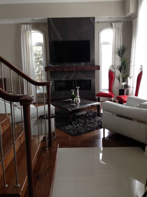 modern home living room with white lazy boy sofas