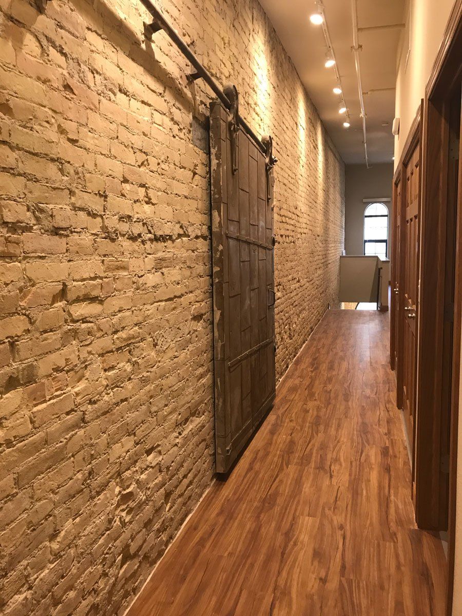 Hallway with hanger door | Mabbett & Breeds