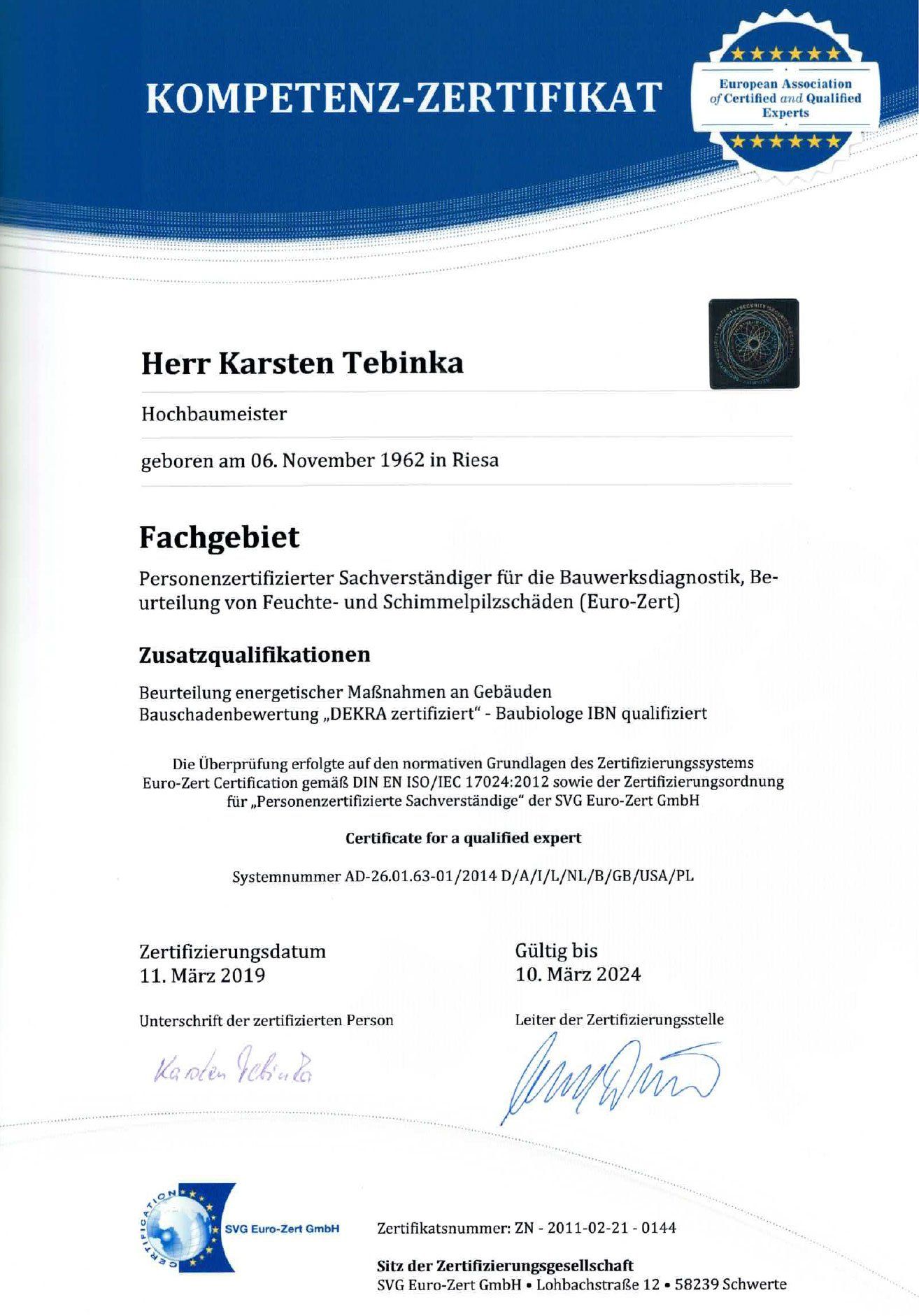 Kompetenz-Zertifikat