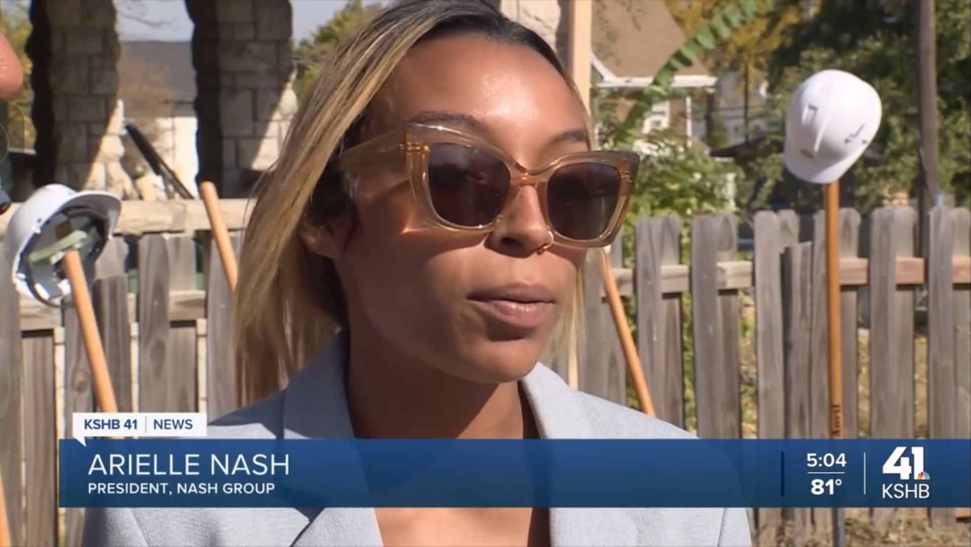 Arielle Nash addressing media