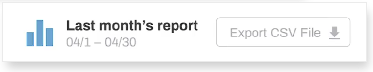 A screenshot of the last month 's report