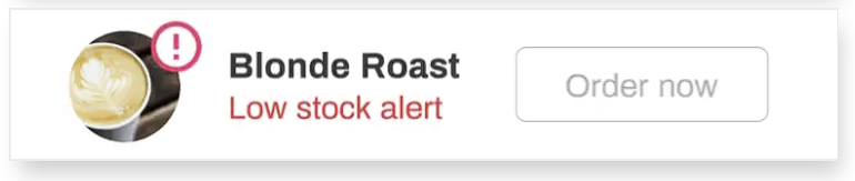 A sign that says blonde roast low stock alert