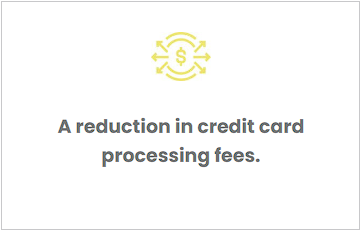 There is a reduction in credit card processing fees.
