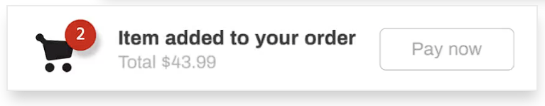 A screenshot of an item added to your order page