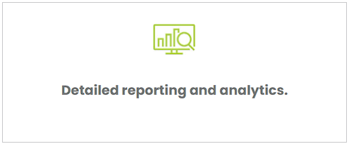 A banner that says detailed reporting and analytics