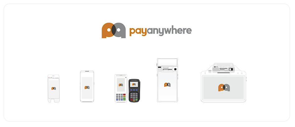 A pay anywhere logo is displayed on a white background