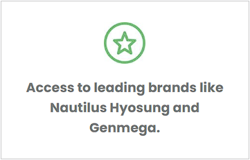 Access to leading brands like nautilus hyosung and genmega.