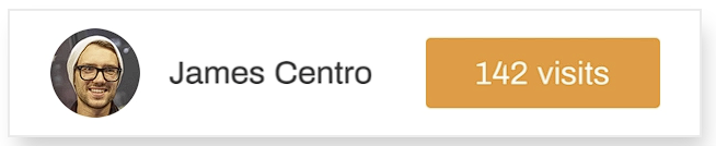 A picture of james centro and a button that says 142 visits