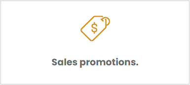 A sales promotion icon with a dollar sign on it.