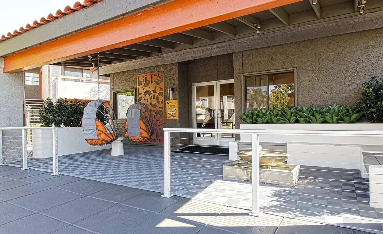 Exterior of entrance to apartments