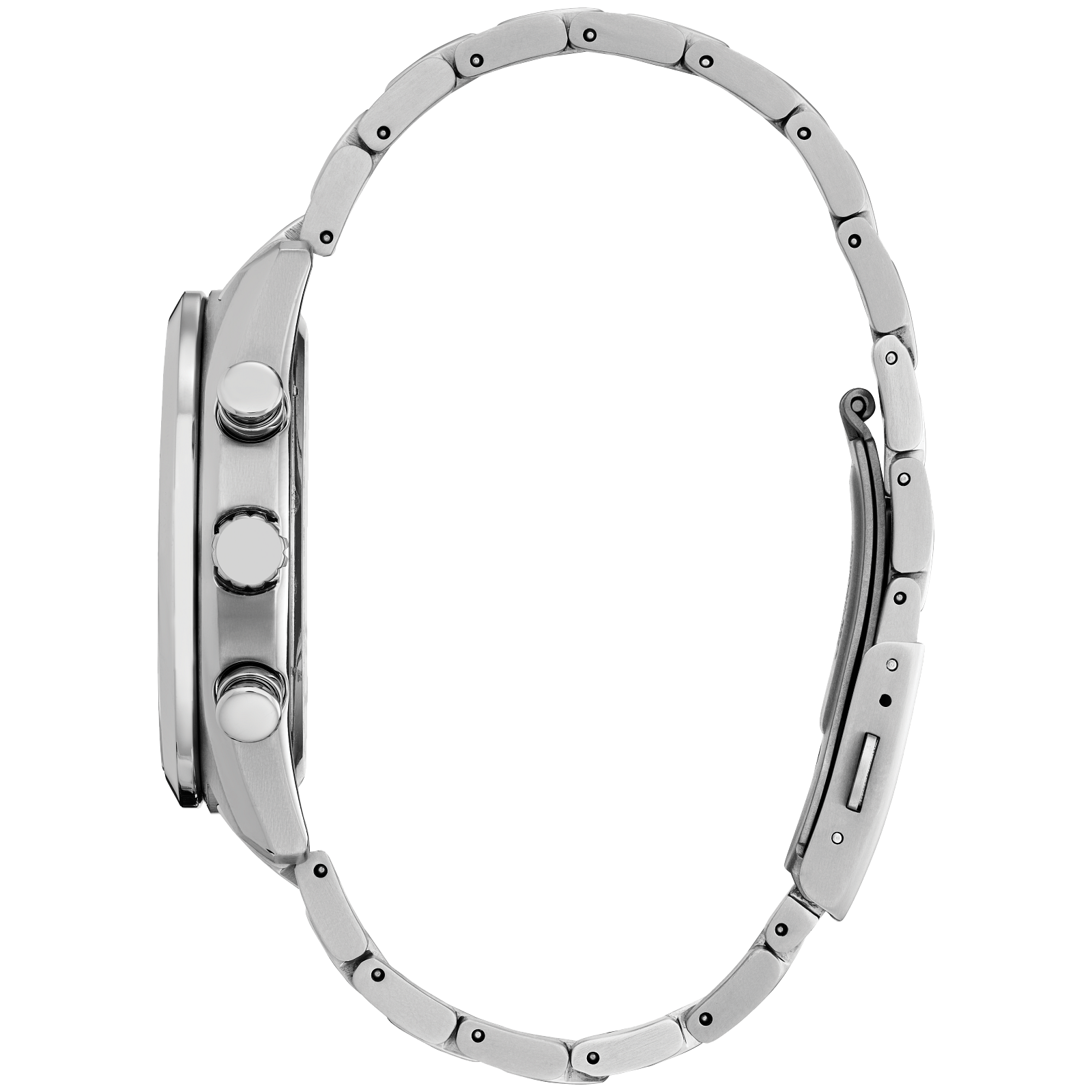 Citizen Eco-Drive watch with a red and black face, titanium band, and chronograph features.