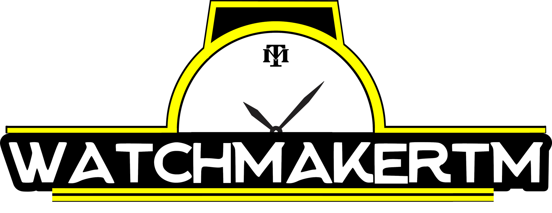 A watchmaker tm logo with a clock on it