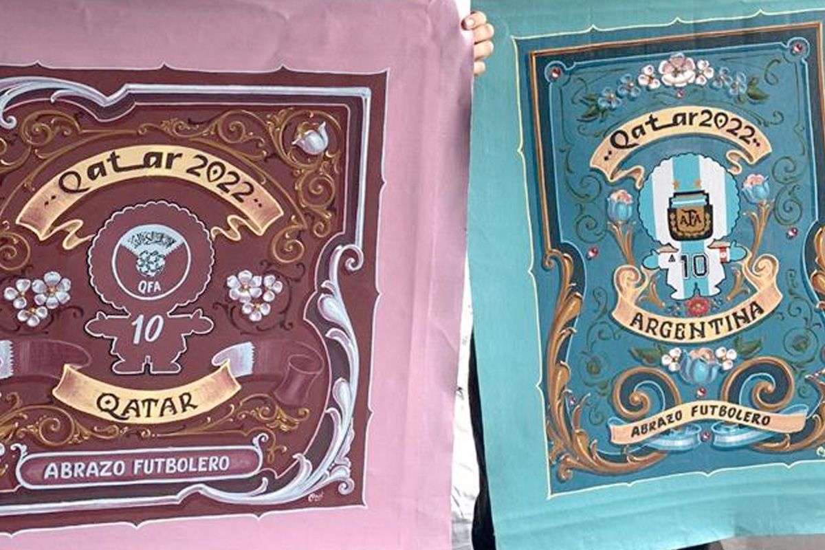 CRISTIAN BLANCO y VITO ARENA se juntan para armar la COLECCION ABRAZO FUTBOLERO - QATAR 2022 - con el FILETEADO PORTEGNO