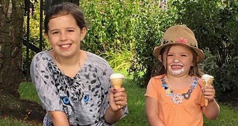 2 girls enjoying their ice cream 