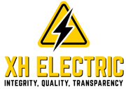 Logo: Yellow triangle with lightning bolt, 