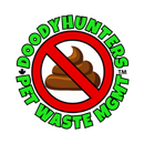 Logo: A brown pile of poop inside a red 