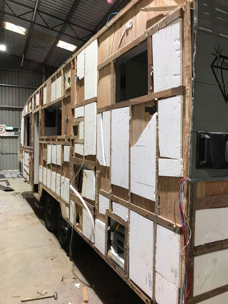 Before Caravan Repair — Mildura, VIC — United Panel Works