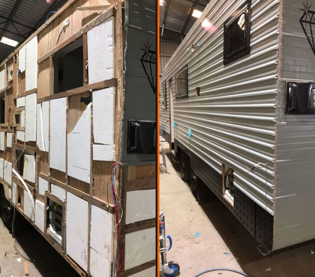 Before & After Caravan Smash Repairs — Mildura, VIC — United Panel Works