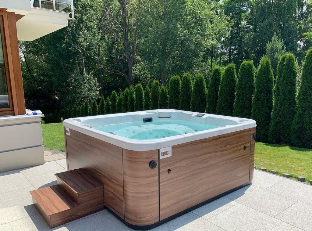 a hypa spa hot tub in the sun