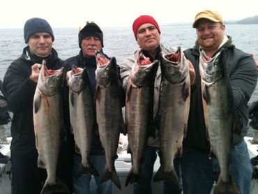 Catching salmon in Seattle