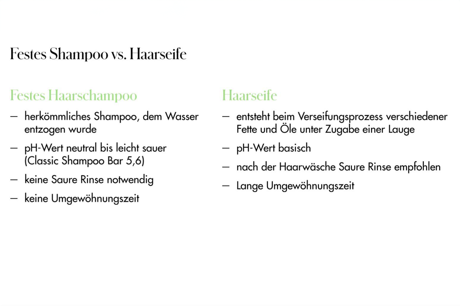 Festes Shampoo vs. Haarseife