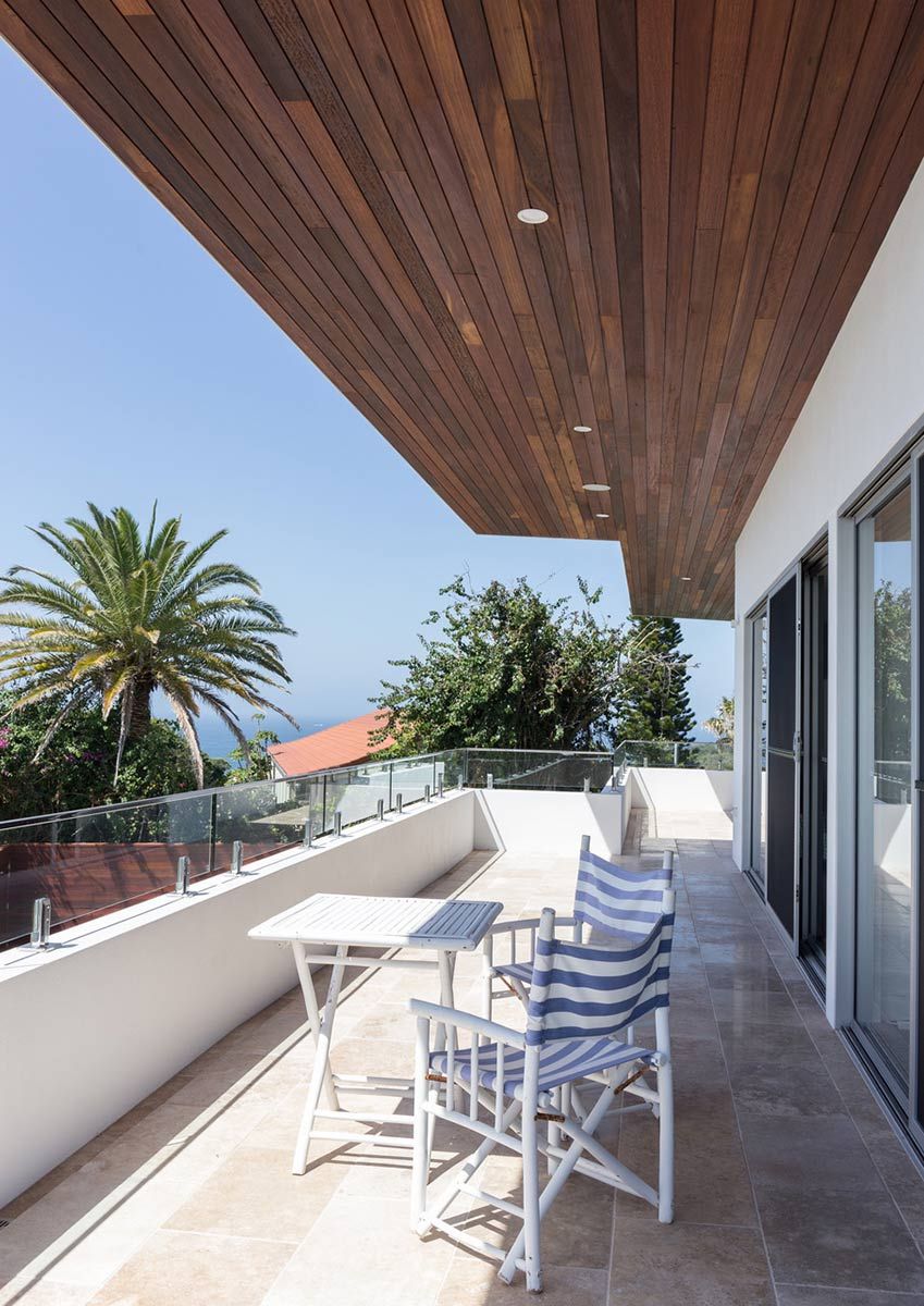 A Balcony With A Table And Chairs Under A Wooden Ceiling — Uglow Painting Toby Uglow In Croki, NSW