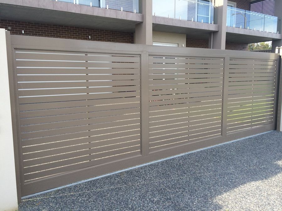 A Brown Electric Gate — Newcastle & MidCoast Privacy Screens & Gates In Kurri Kurri, NSW