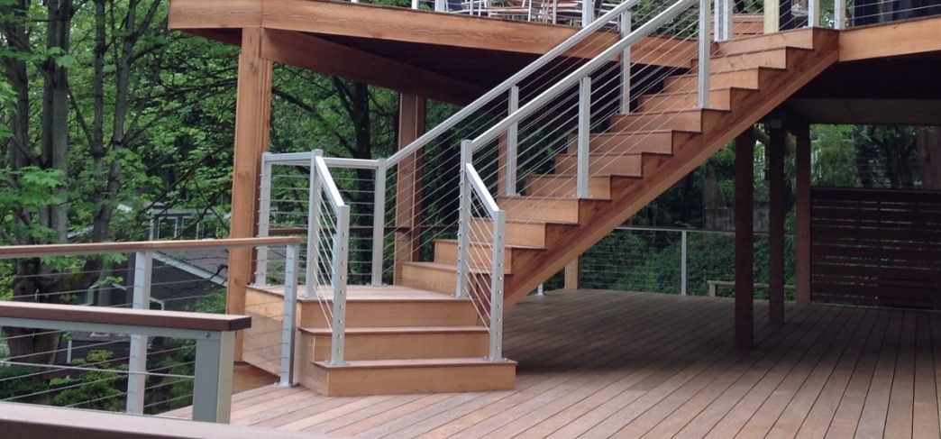 Ipe Deck with Cable Railings in Lake Oswego