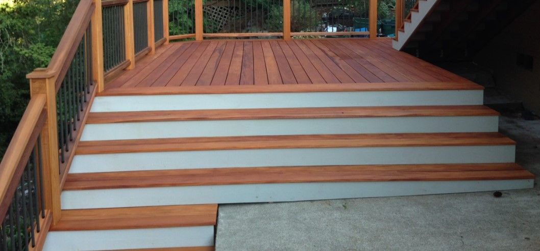 SW Portland Deck Builder with Wood Deck built from Fijian Mahogany