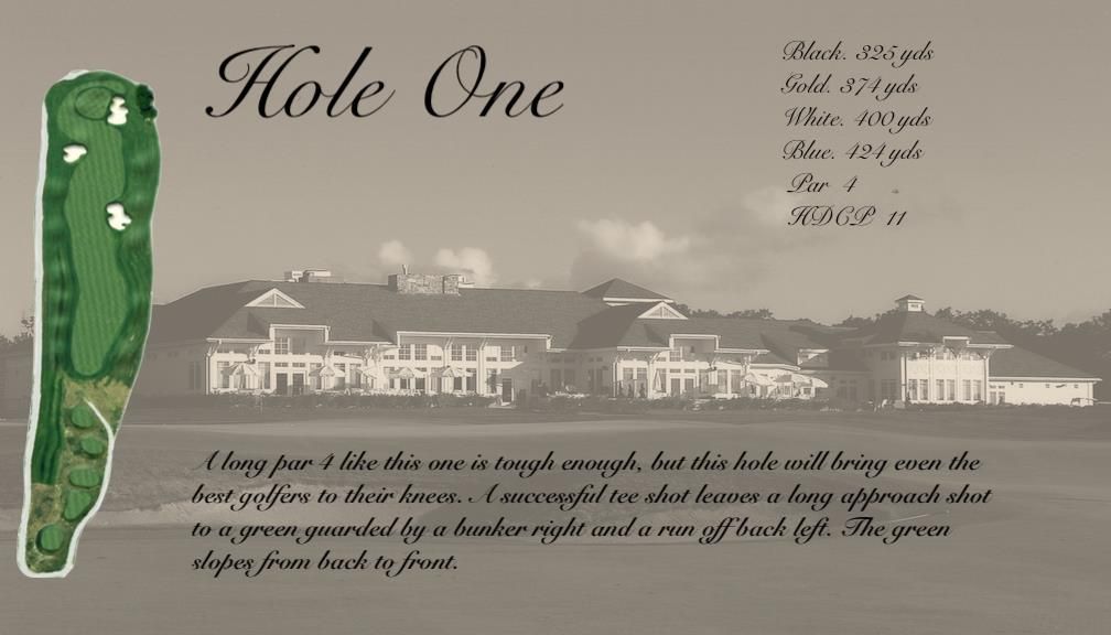 A picture of a golf course called hole one