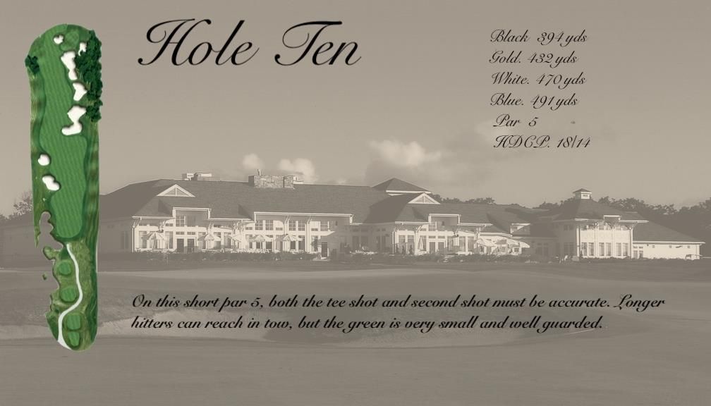 A picture of a golf course called hole ten