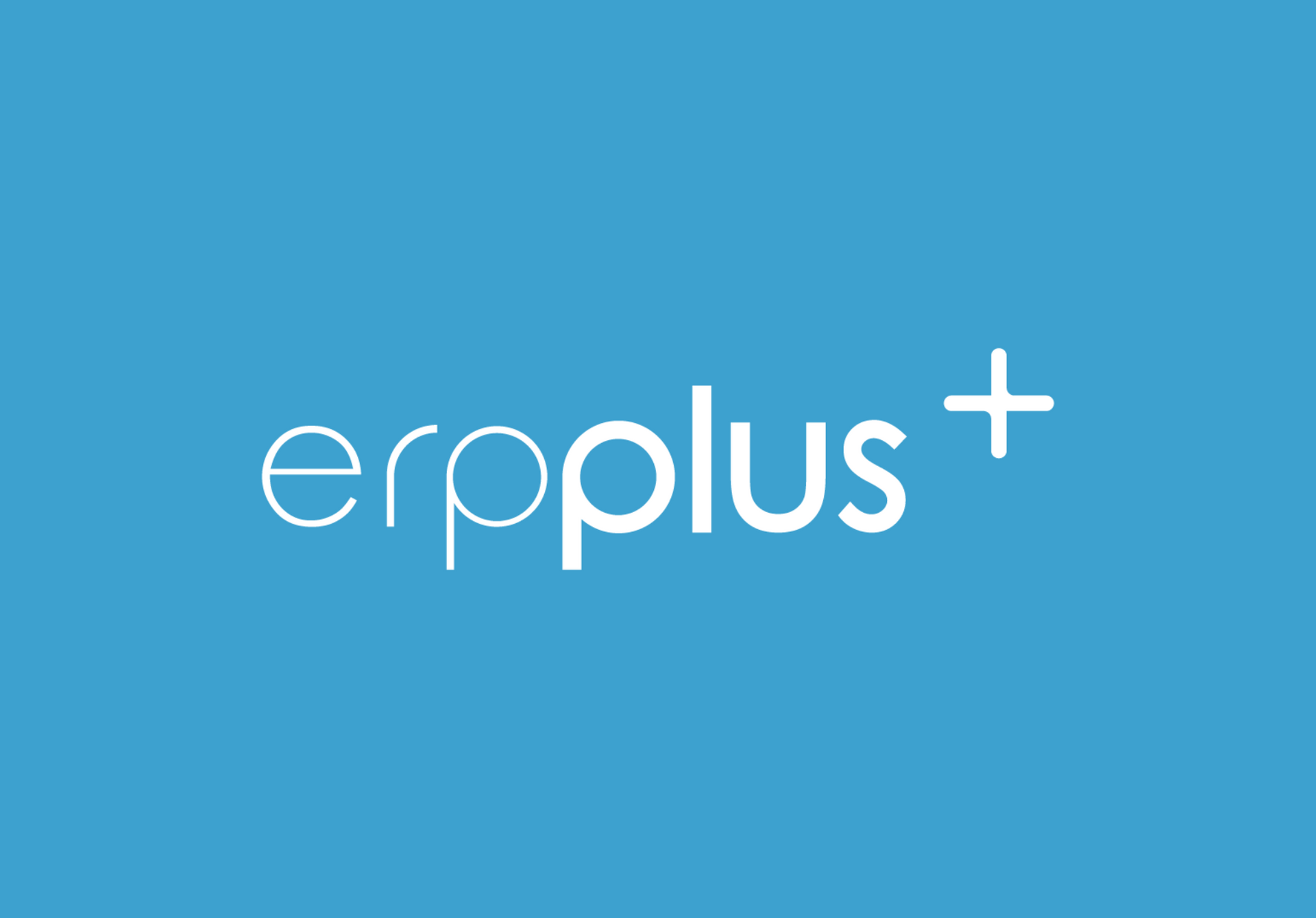 Um fundo azul com a palavra erpplus nele