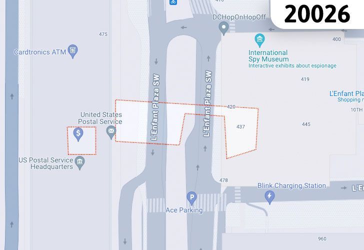 A Map Of The Southwest Federal Center Neighborhood In Washington, D.C., Showing The 20026 Area.