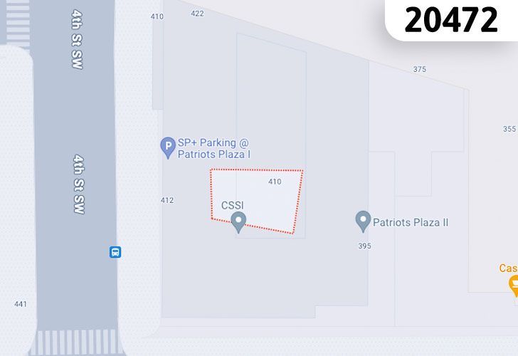 A Map Of The Southwest Federal Center Neighborhood In Washington, D.C., Showing The 20472 Area.