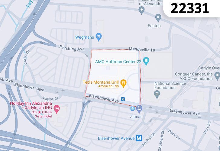 A Map Of Alexandria In Northern Virginia, Showing The Zip Code 22331.