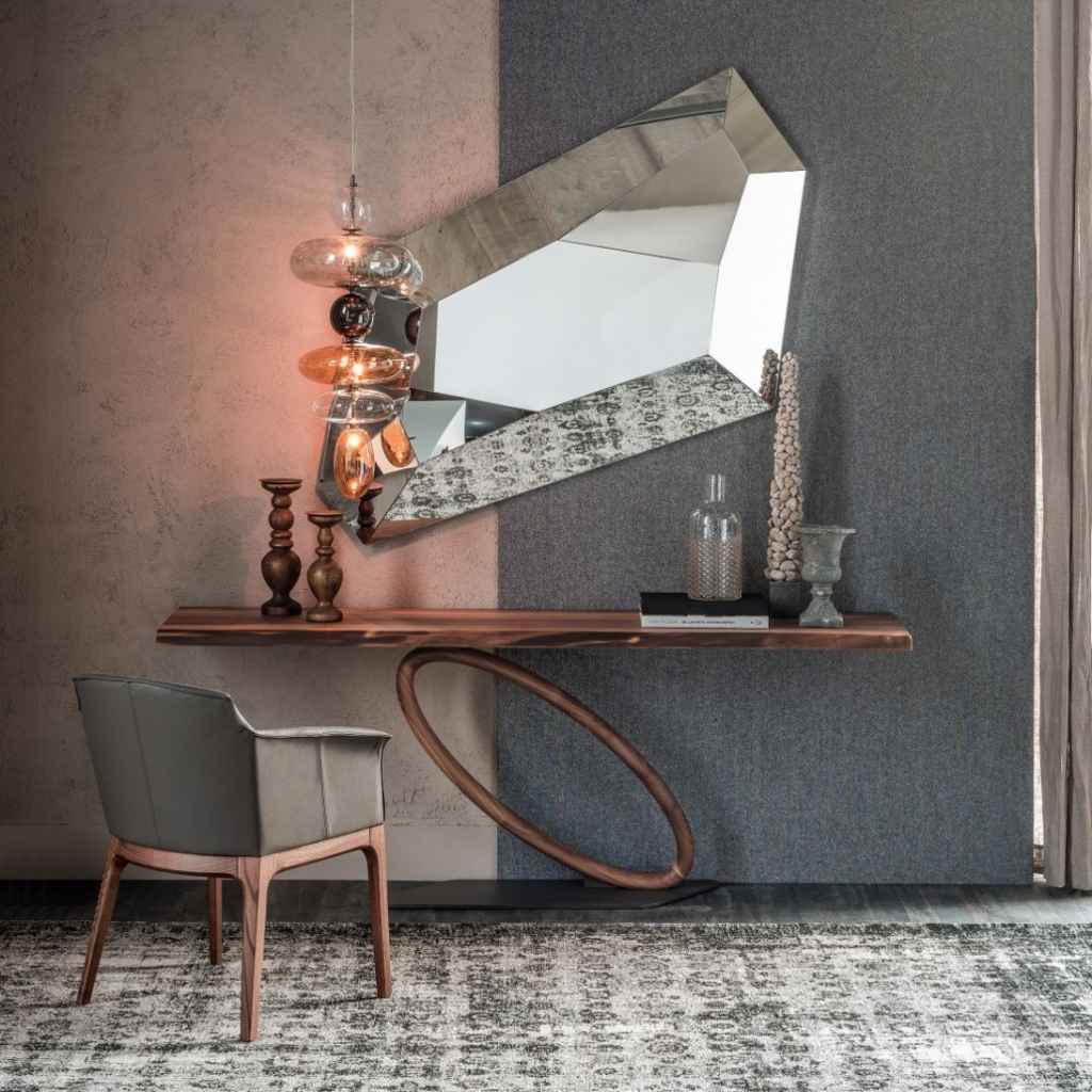 specchiera con appoggio per svuota tasche e seduta