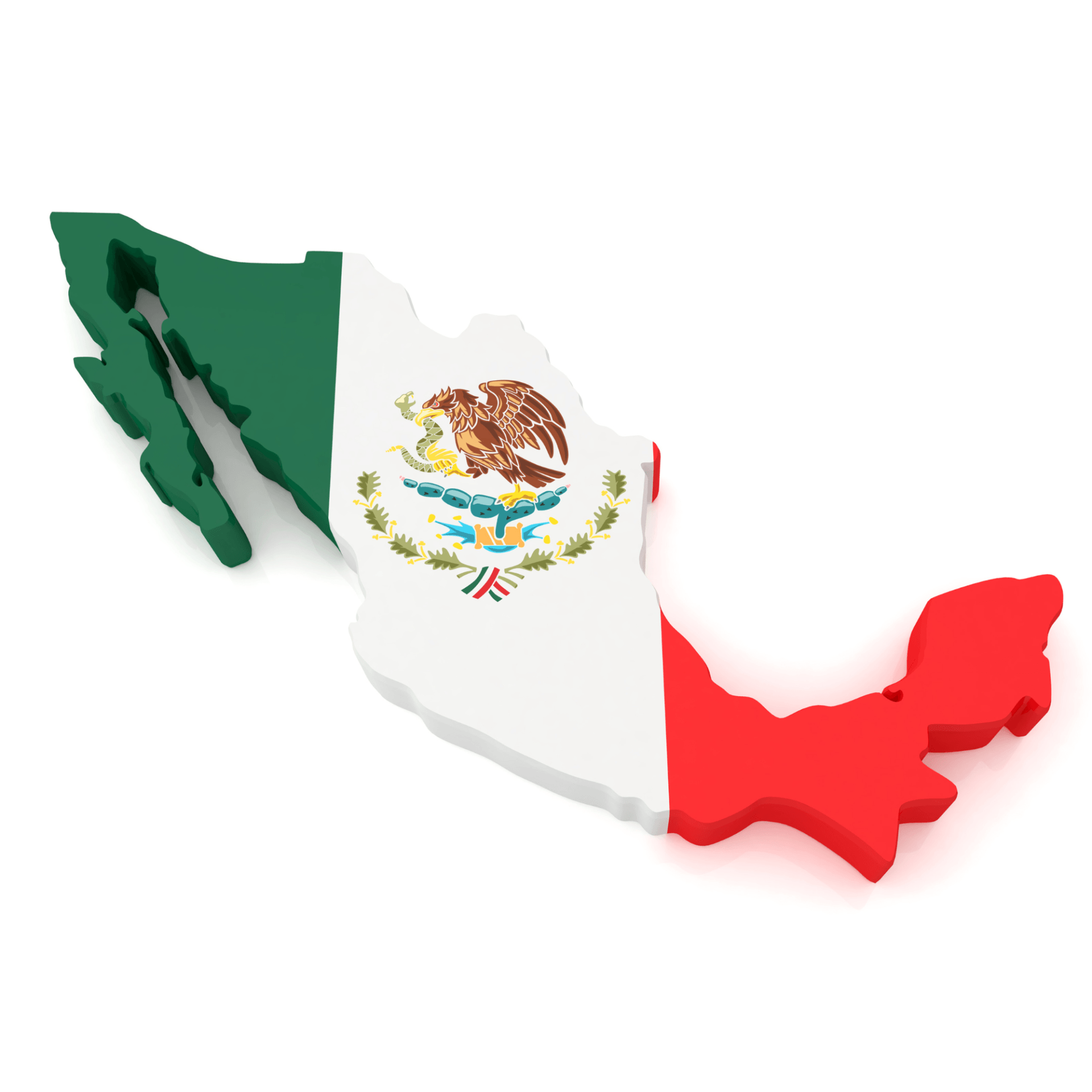 a map of mexico with the flag on it