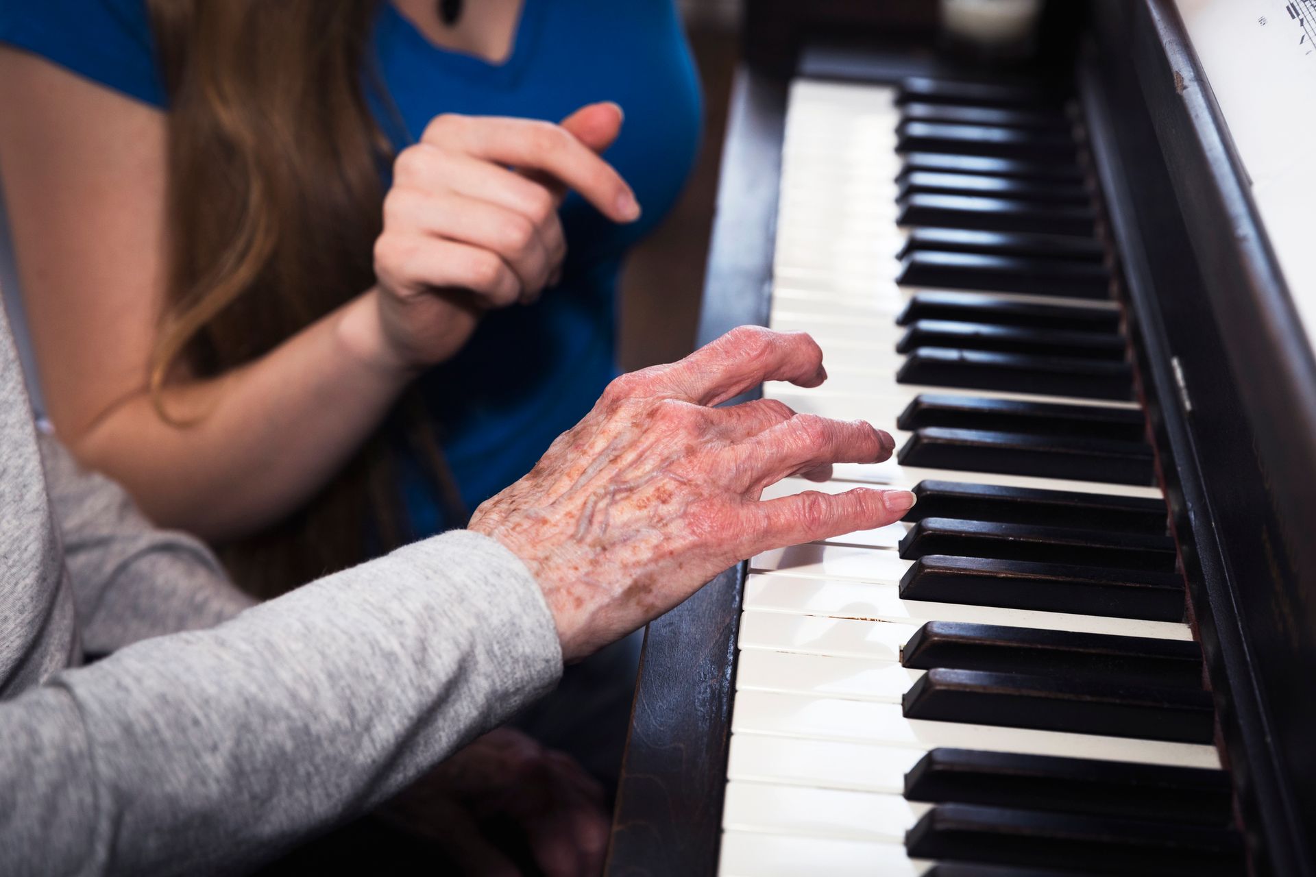 Senior Playing Guitar — Fort Pierce, FL — Miss Megan’s Harmony House
