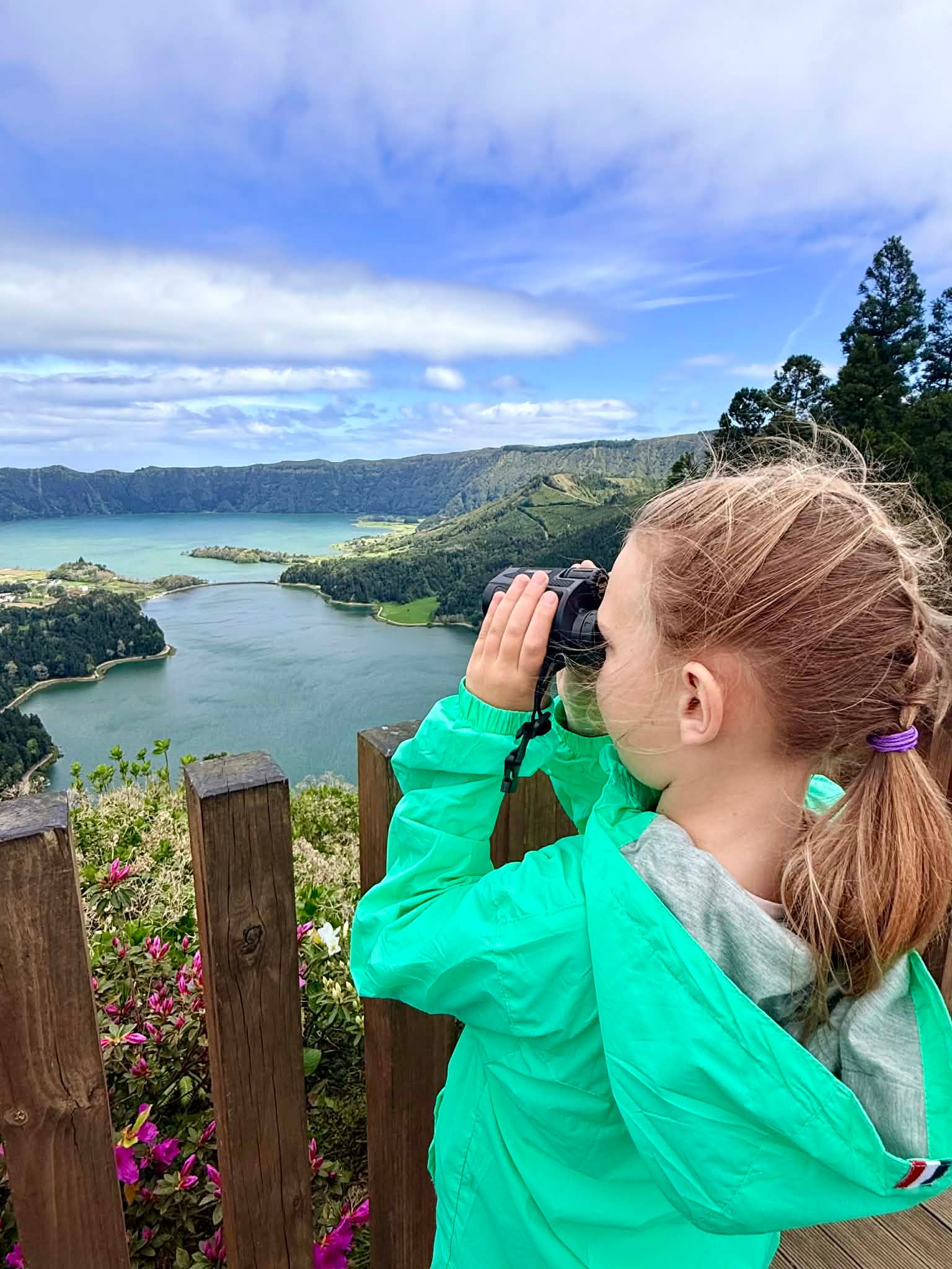Enjoying the beautiful view of the lakes at Sete Cidades