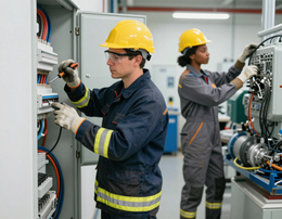 Técnico certificado realizando mantenimiento eléctrico