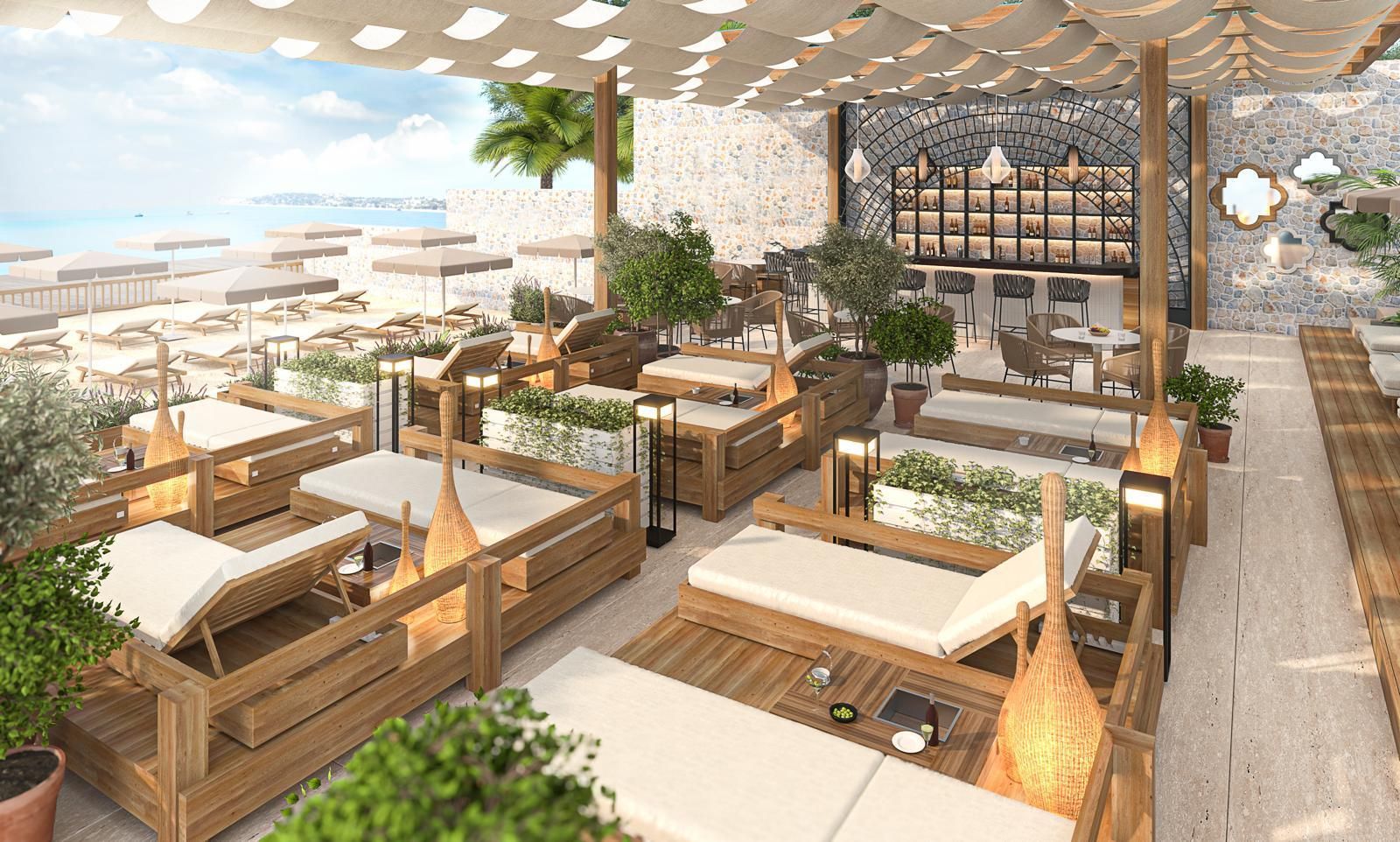 Ruins Luxury Resort'un modern tasarımlı, deniz ve havuz manzaralı deluxe odası