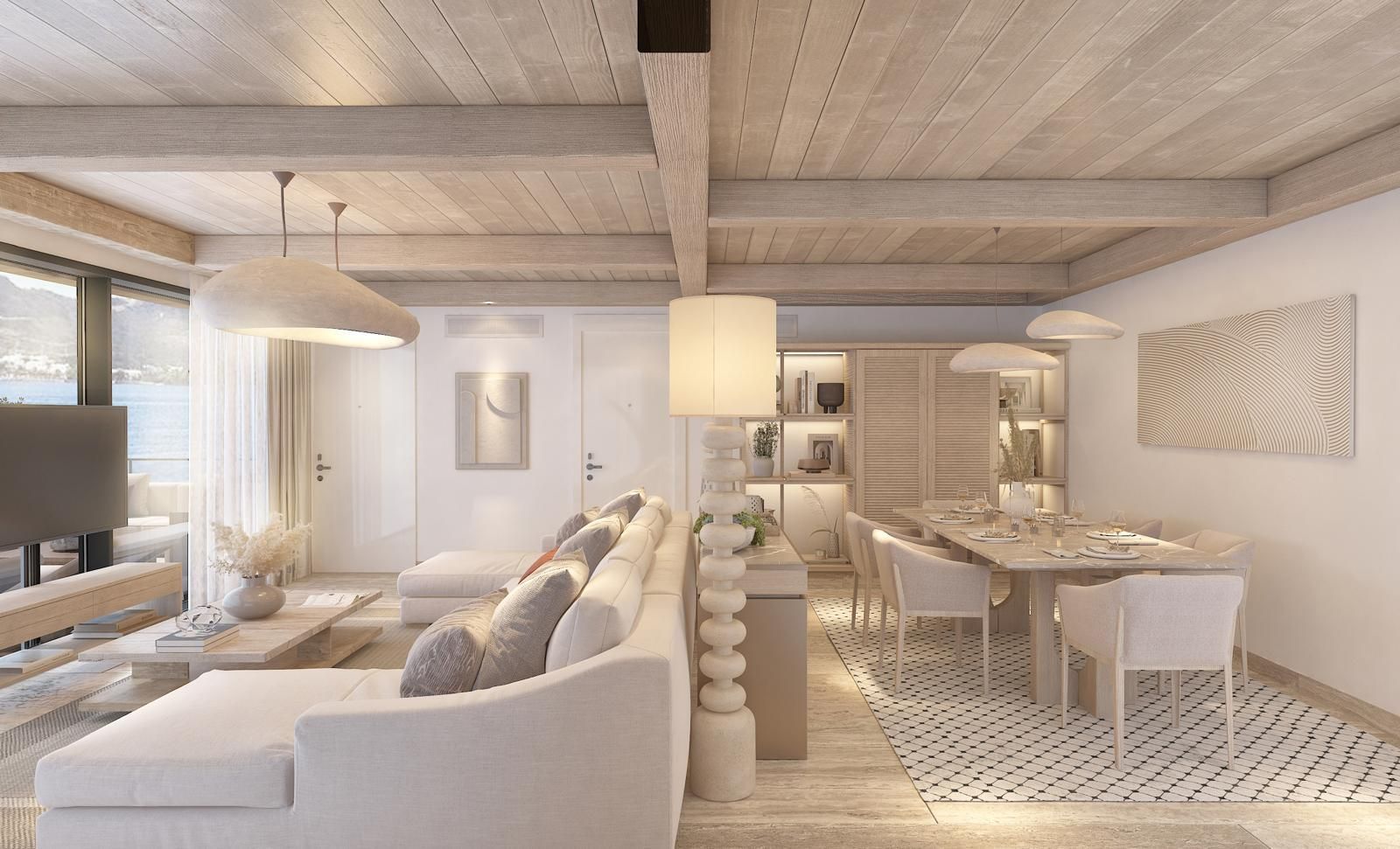 Ruins Luxury Resort'un modern tasarımlı, deniz ve havuz manzaralı deluxe odası