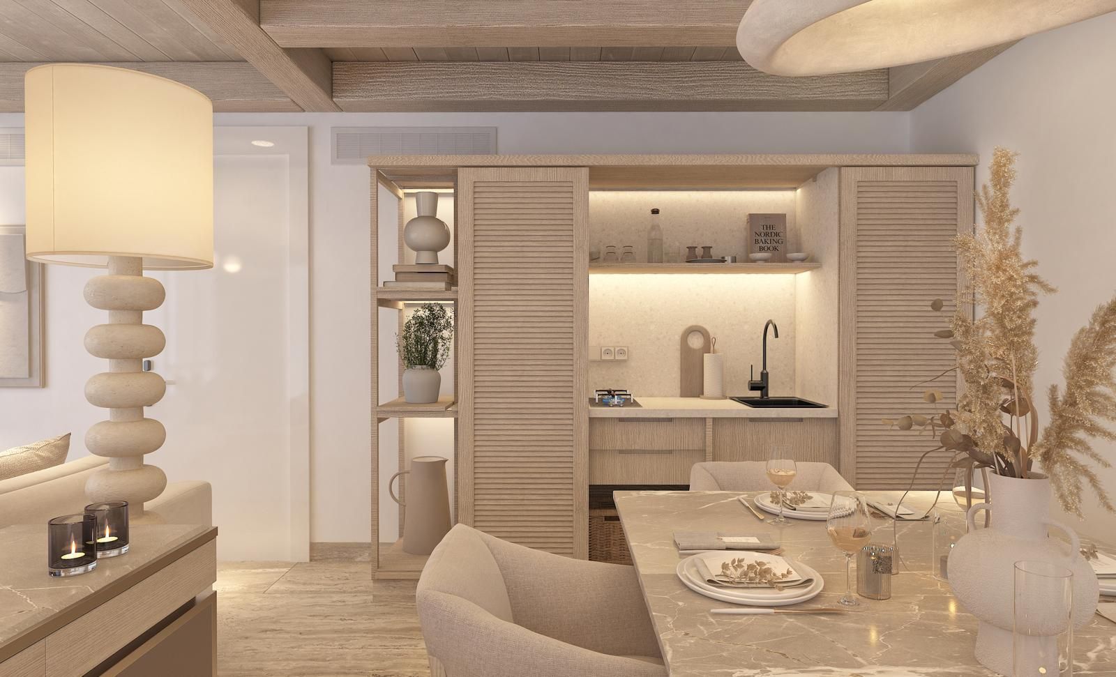 Ruins Luxury Resort'un modern tasarımlı, deniz ve havuz manzaralı deluxe odası